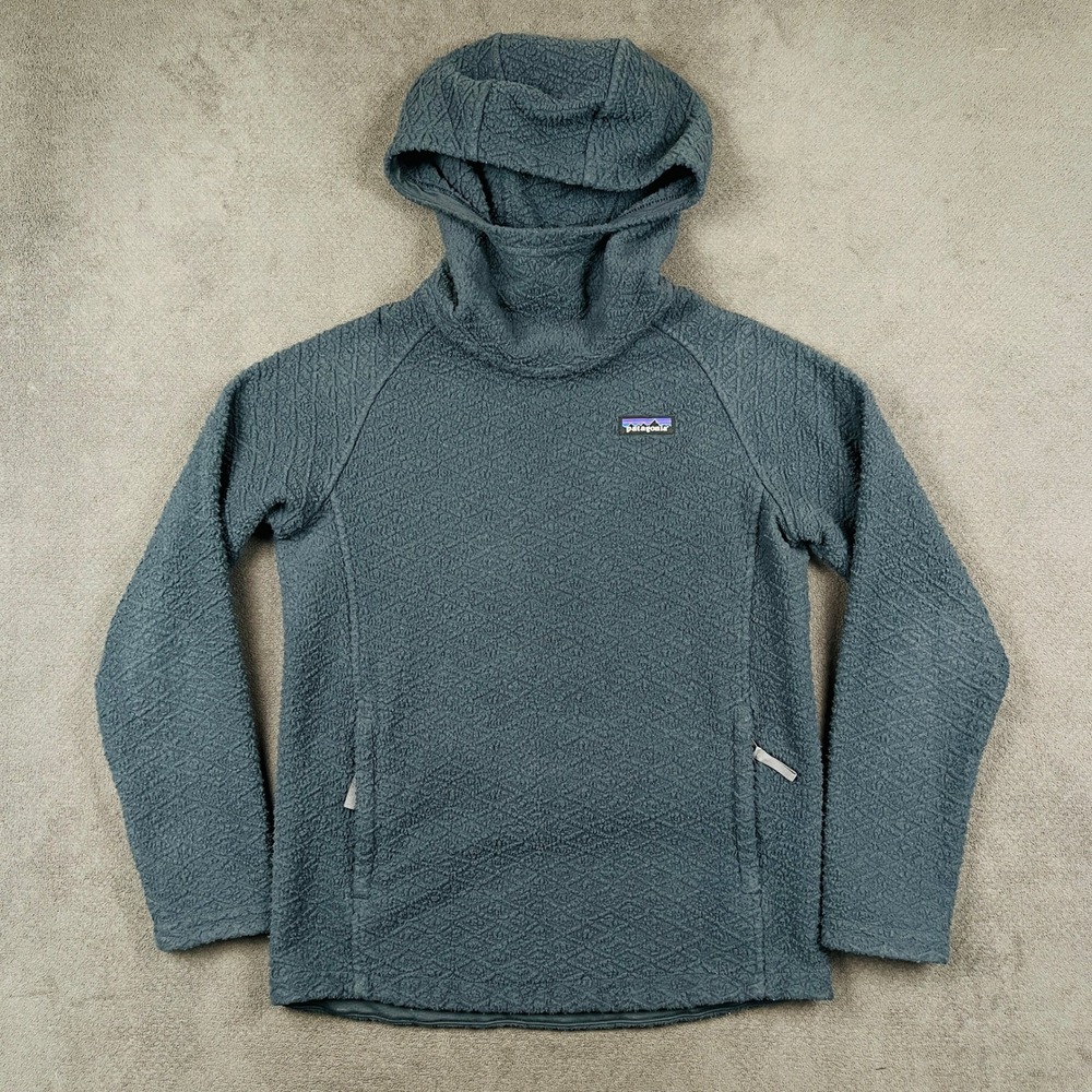 Patagonia Diamond Capra Hoody Womens Small Blue Textured Pullover 25106